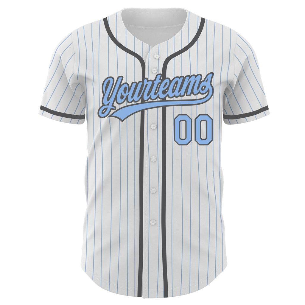 Custom Steel Gray Light Blue Authentic Baseball Jersey Free Shipping – Fiitg