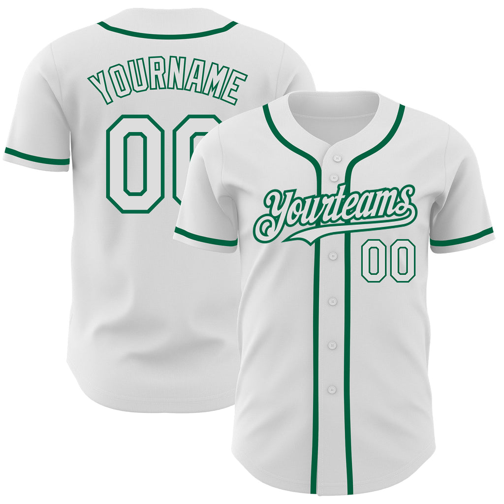 Custom White Kelly Green Pinstripe Kelly Green-Gold Authentic Baseball  Jersey Discount