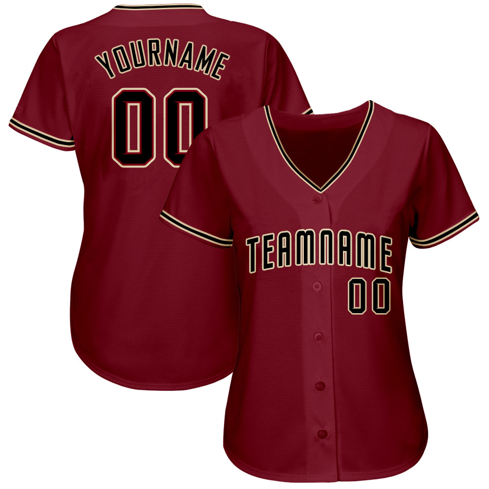 Custom Crimson Black-City Cream Baseball Jersey – Fiitg