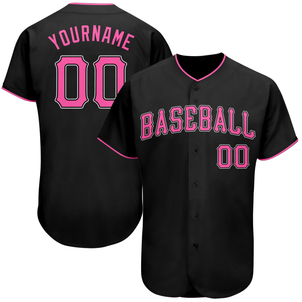 Custom Cream Light Blue Black-Pink Authentic Baseball Jersey Fast Shipping  – FiitgCustom