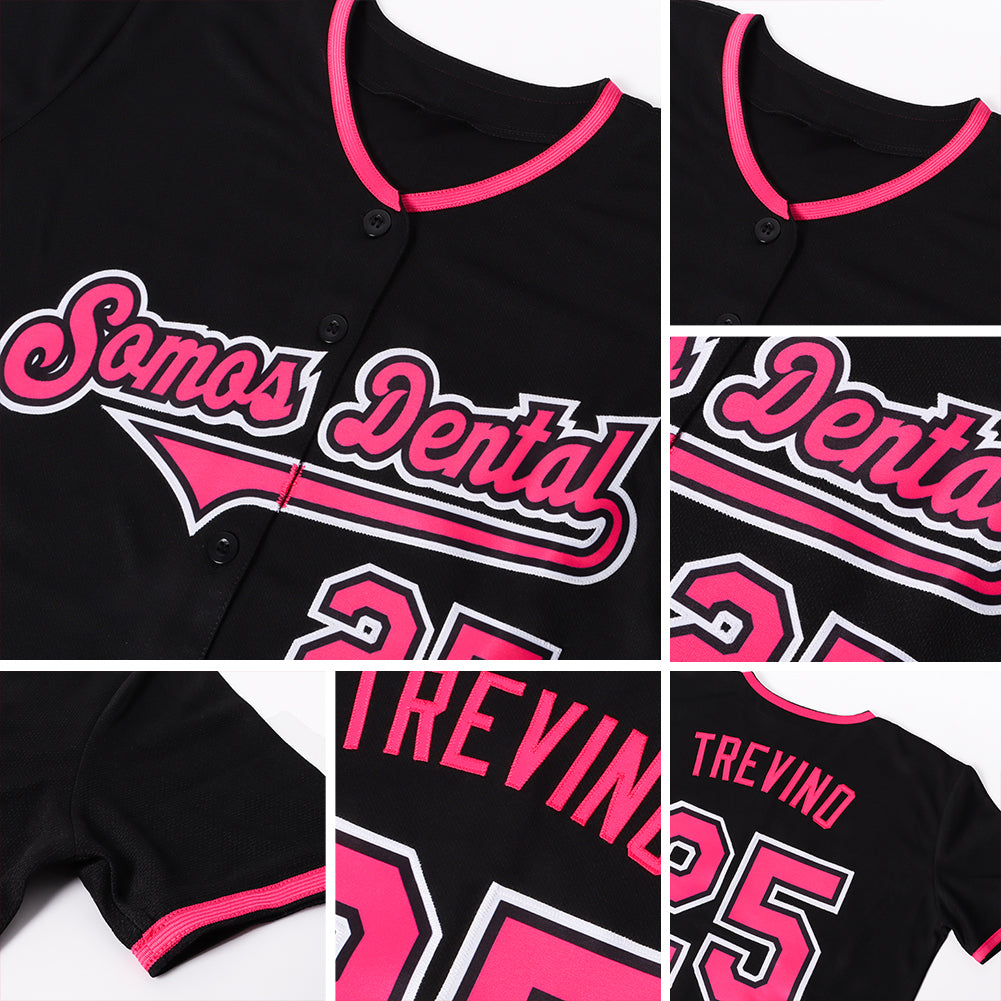 Custom Baseball Jersey Light Blue Pink-Black Authentic Fade Fashion