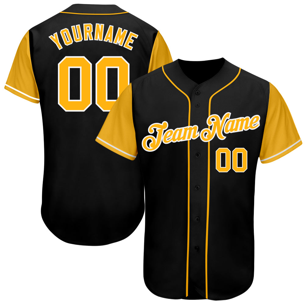 black and gold baseball tee