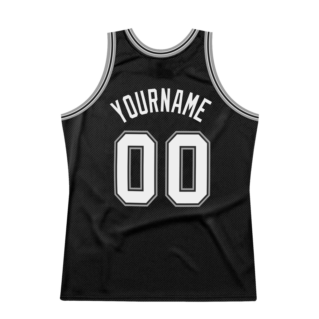 FIITG Custom Basketball Jersey Black White Pinstripe Black-White Authentic Men's Size:3XL