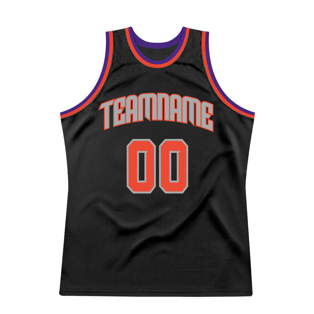 FIITG Custom Basketball Jersey Cream Black Pinstripe Black-Orange Authentic