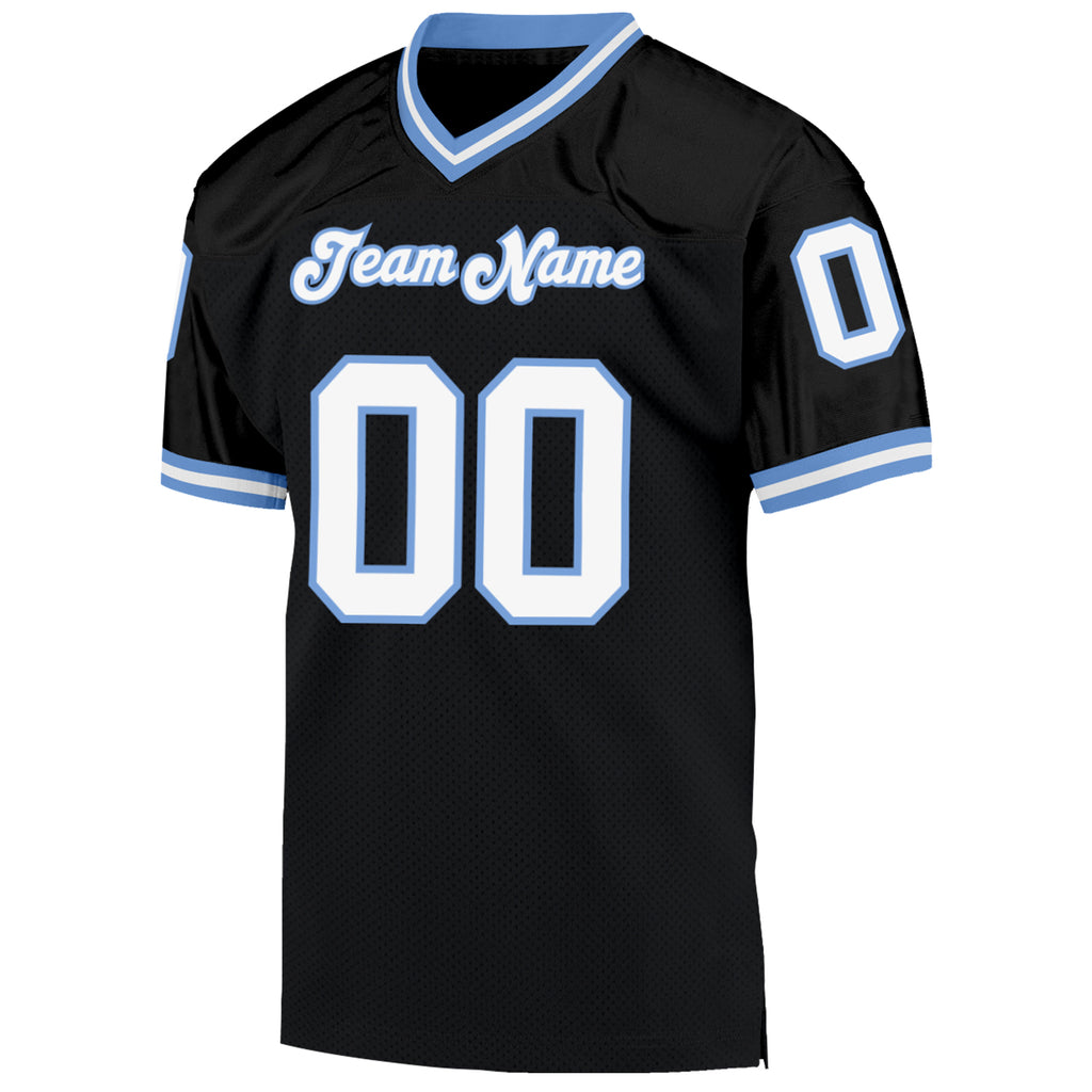 Cheap Custom Black White-Light Blue Mesh Authentic Throwback