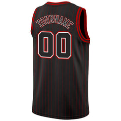 Custom White Red Pinstripe Red-Black Authentic Throwback Basketball Jersey  Fast Shipping – FiitgCustom