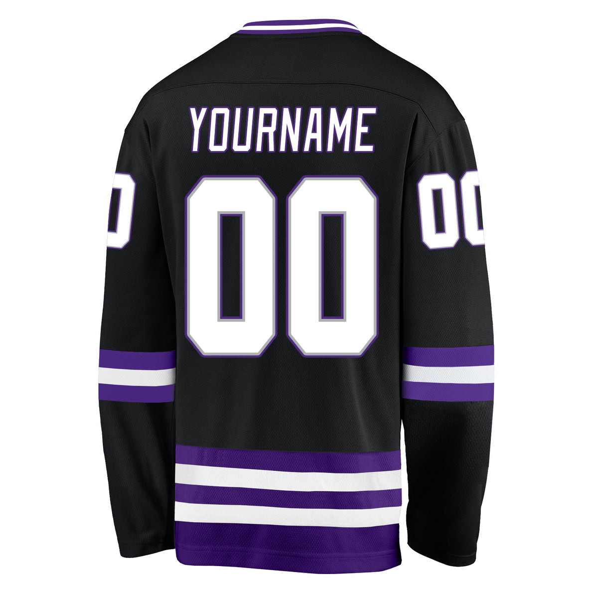 Custom Black White-Purple Hockey Jersey Free Shipping – Fiitg