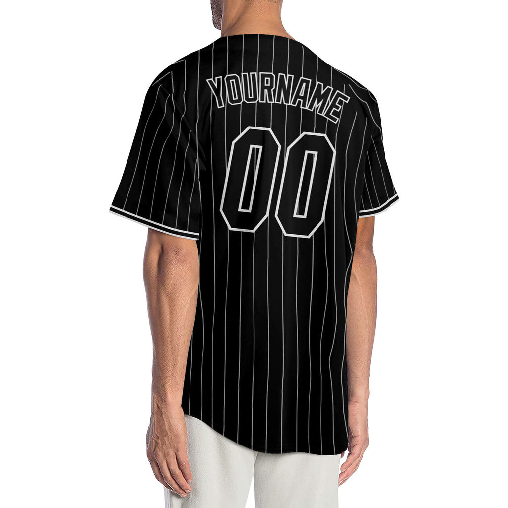 Custom Black-Pinstripe Baseball Jersey, ⚾️🥎 Fiitg Custom Your