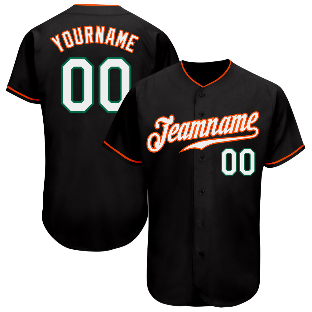 Custom Black White-Orange Authentic Baseball Jersey