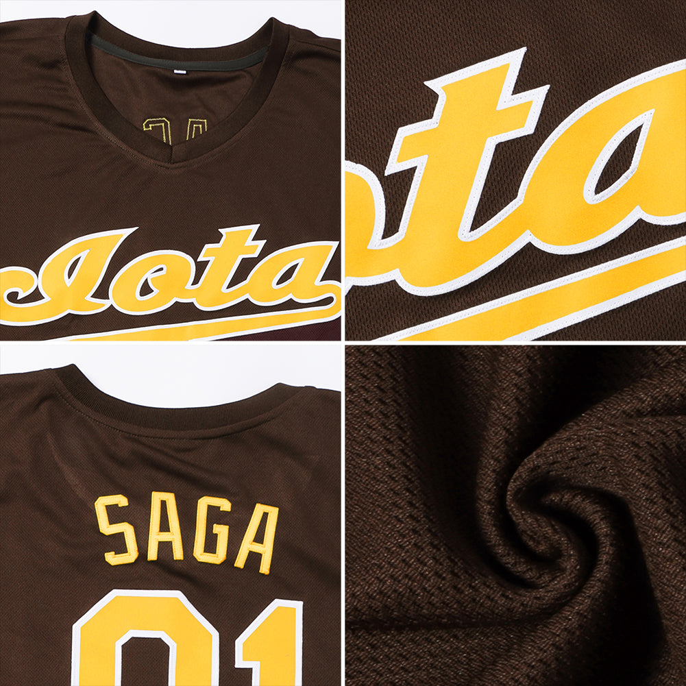 Custom Black Purple-Gold Authentic Baseball Jersey