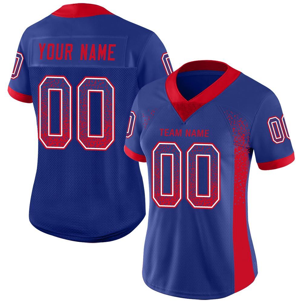 Custom Royal Red-White Mesh Drift Fashion Football Jersey – Fiitg