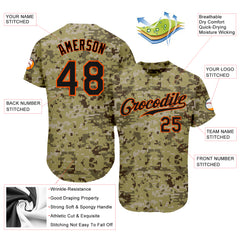 Custom Camo Navy-Gray Authentic Salute to Service Baseball Jersey Preschool Size:L