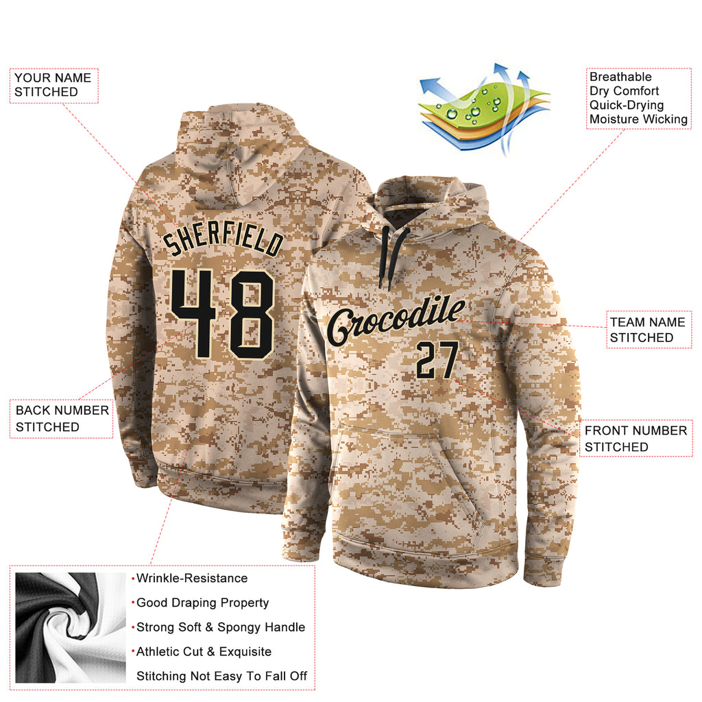 Cheap Custom Camo Black-Cream Salute To Service Long Sleeve