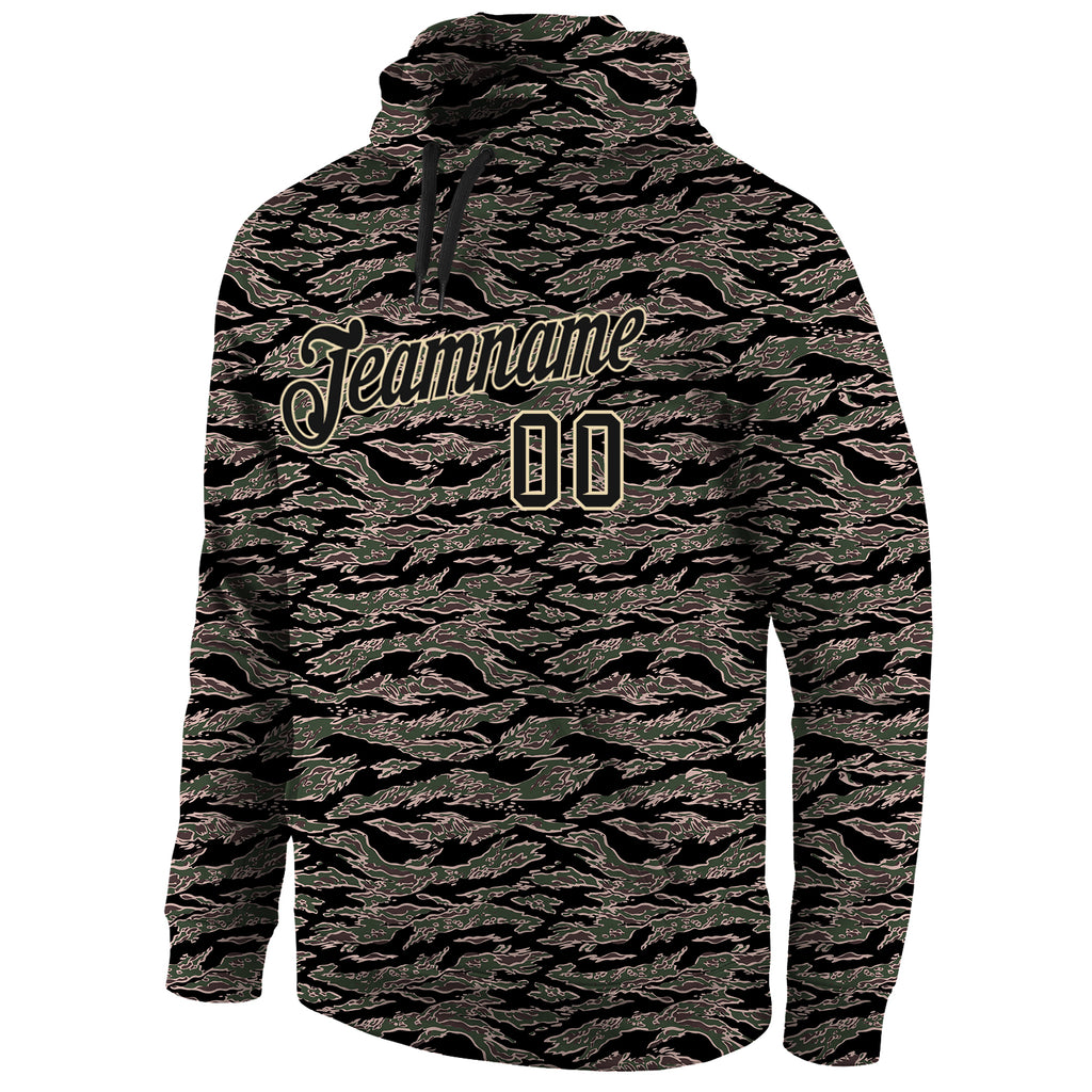 Custom Stitched Camo Black-Cream Sports Pullover Sweatshirt Hoodie Sale  Online – UKSN INC