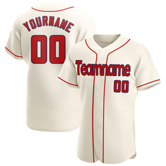 Custom Name Cream Navy Blue Red Baseball Jerseys Shirt - Freedomdesign