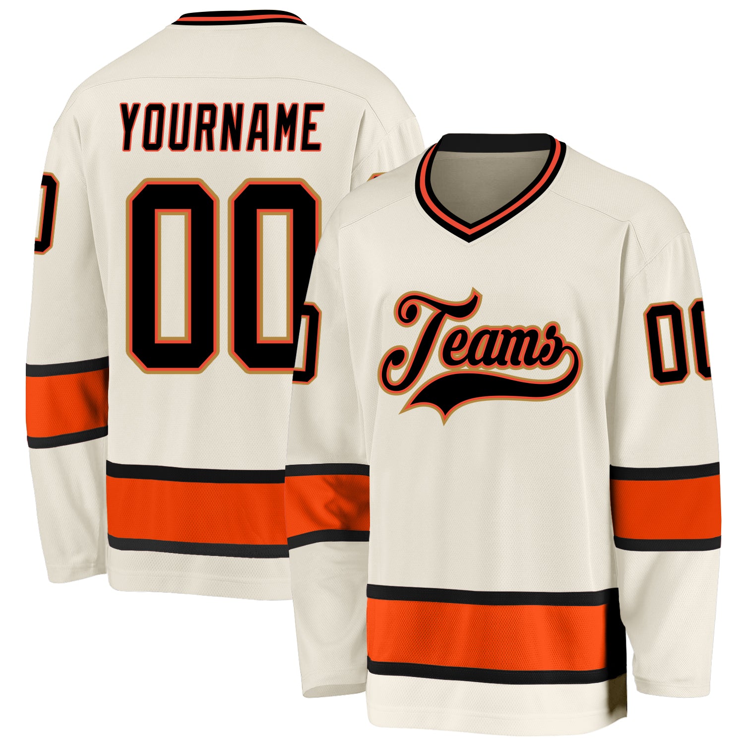 Custom Black Black-Orange Hockey Jersey Free Shipping – Fiitg