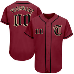 Custom Team Khaki Baseball Crimson Authentic Black Jersey Discount