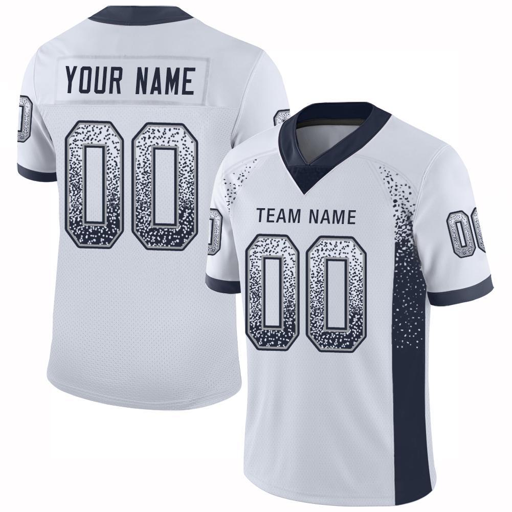 FIITG Custom Football Jersey Navy White-Light Gray Mesh Authentic