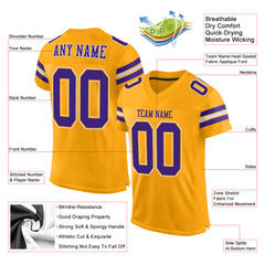 Custom Purple Aqua-White Mesh Authentic Football Jersey