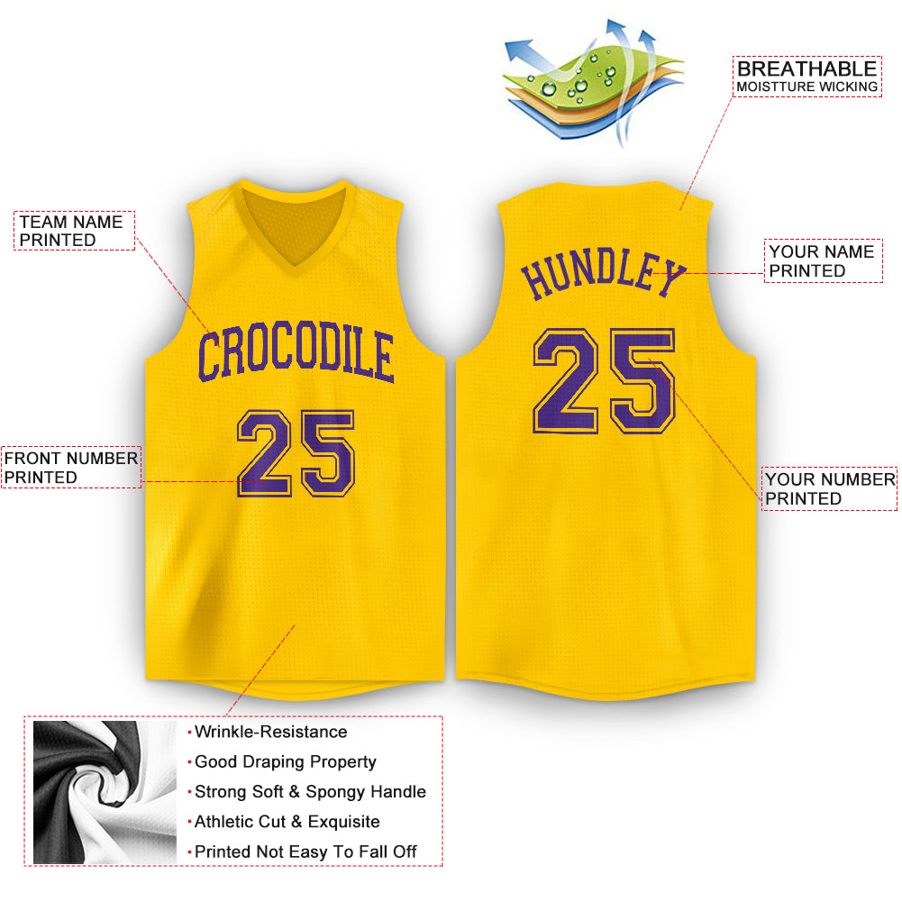 Custom Gold Purple V-Neck Basketball Jersey – Fiitg