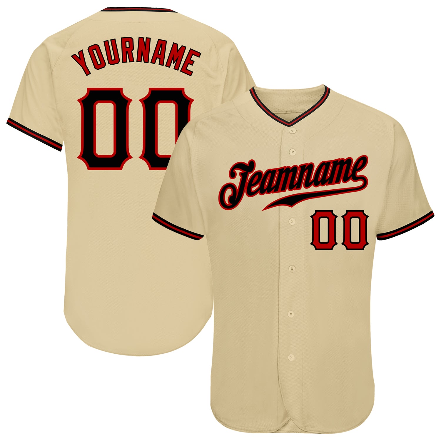 Custom Baseball Jersey Gold Red-Black Authentic Youth Size:M