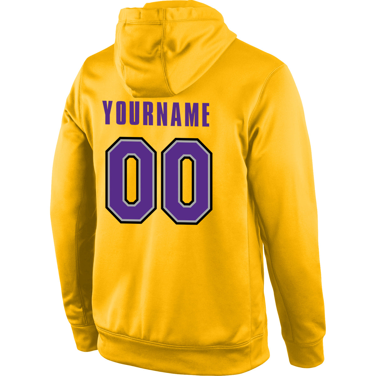 Custom Stitched Gold Purple-Gray Sports Pullover Sweatshirt Hoodie Free ...