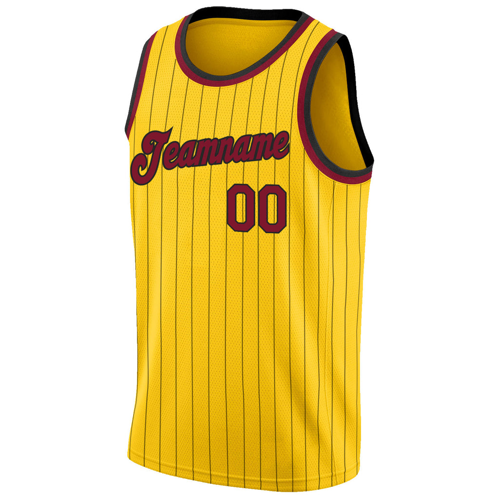 Cheap Custom Royal Gold-Maroon Authentic Throwback Basketball