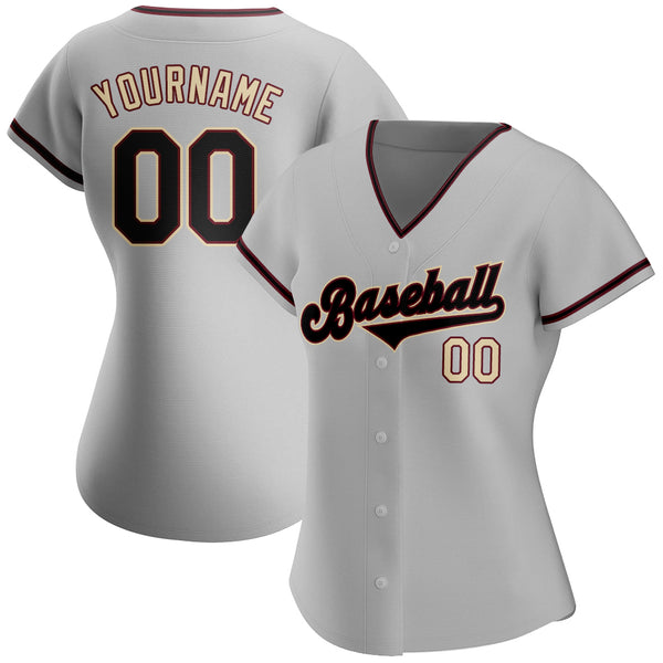 Custom Gray Black-City Cream Authentic Baseball Jersey