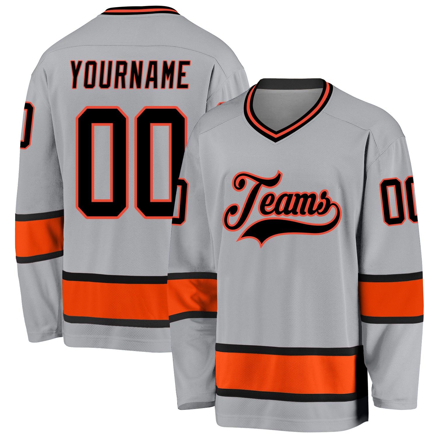 Custom Black Black-Orange Hockey Jersey Free Shipping – Fiitg