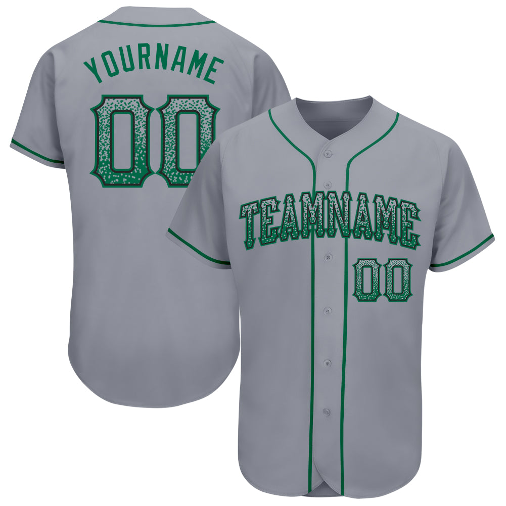 Custom White Kelly Green-Black Authentic Two Tone Baseball Jersey