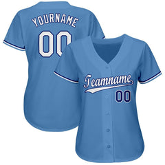 Custom Blue White White-Royal Gradient Fashion Authentic Baseball Jersey