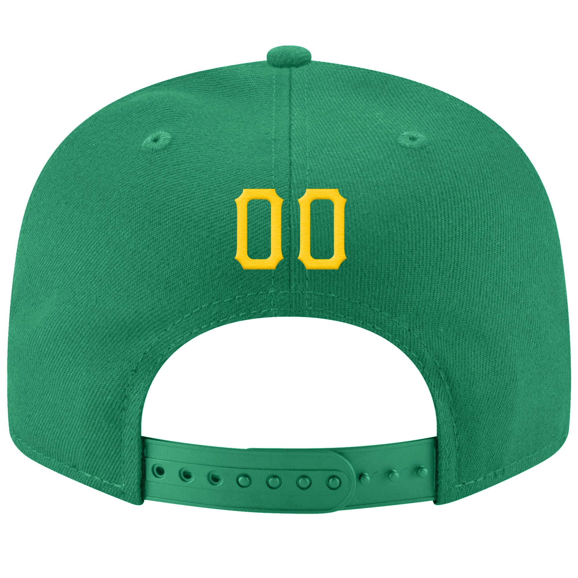 Custom Kelly Green Gold-White Stitched Adjustable Snapback Hat