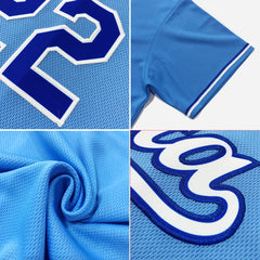 Custom Baseball Jersey Light Blue White-Royal Authentic Youth Size:M