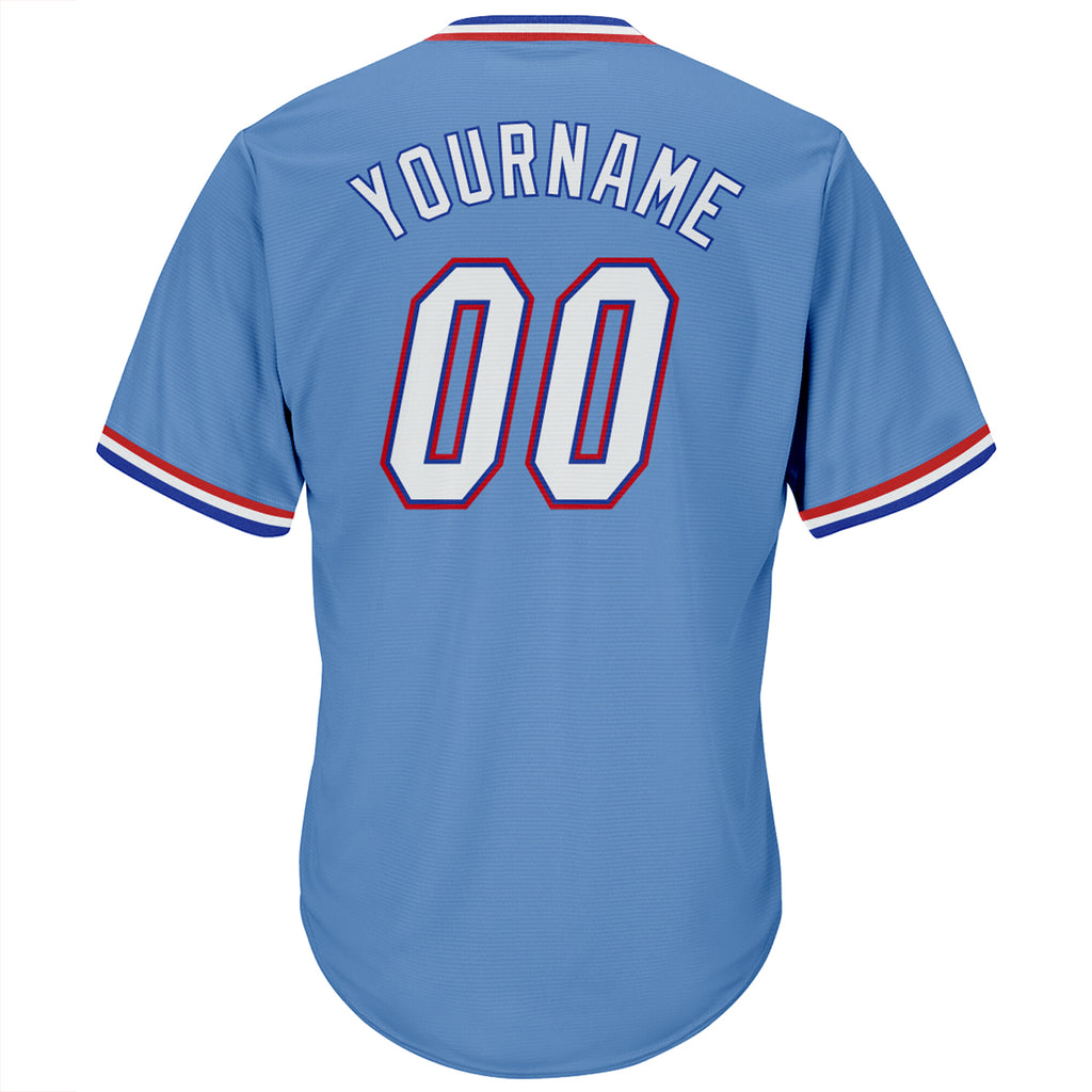 Custom Light Blue White-Royal Authentic Baseball Jersey Discount