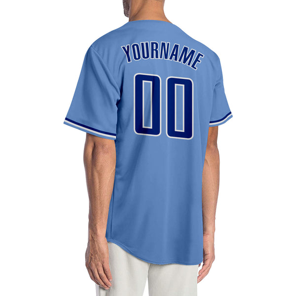 Custom Light Blue Royal-Gold Authentic Baseball Jersey