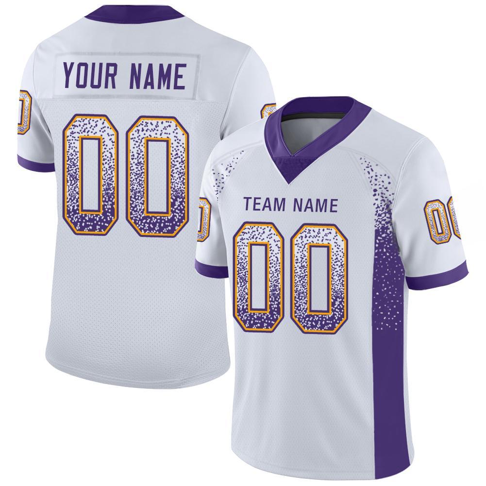 FIITG Custom Football Jersey Purple Gold-White Mesh Drift Fashion