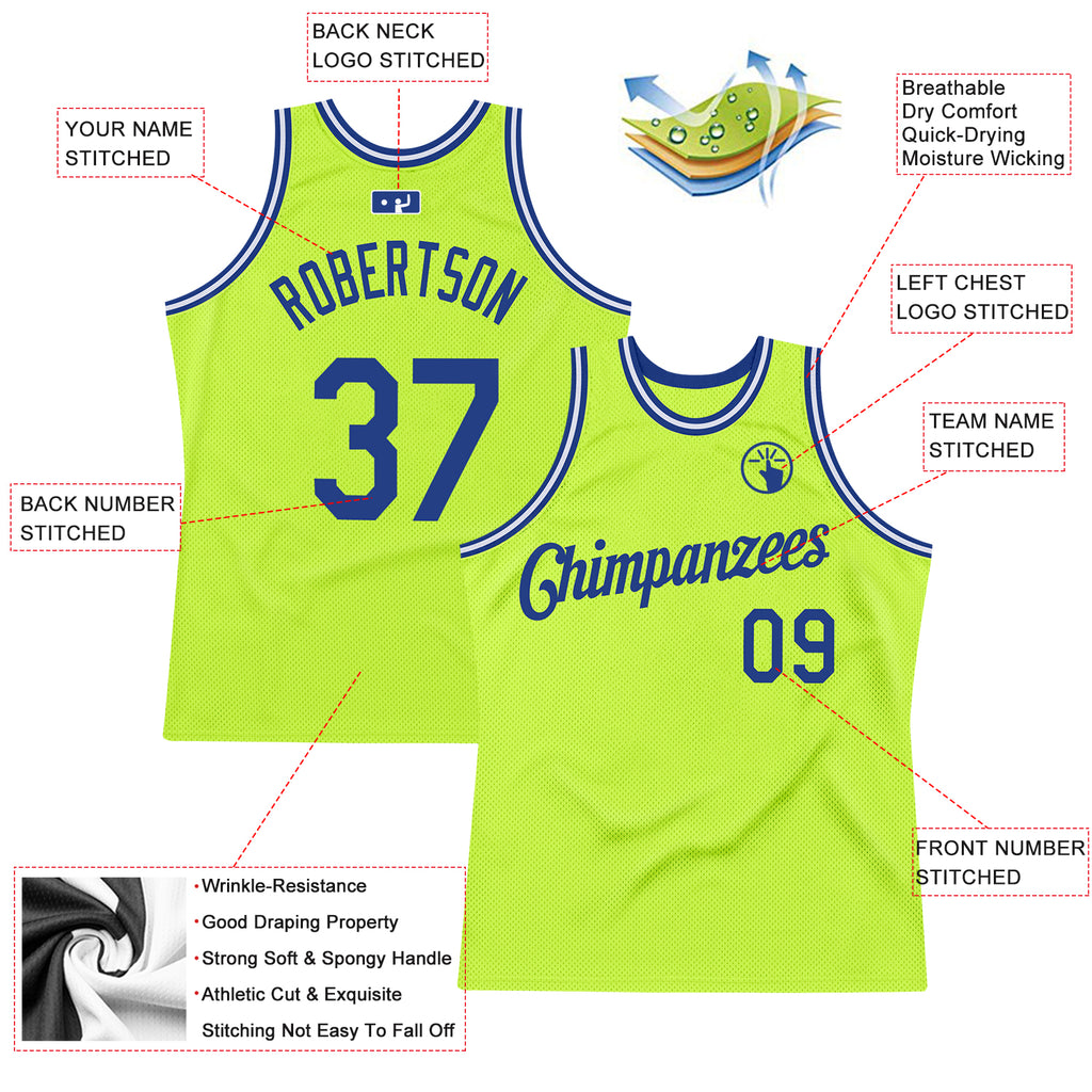 FIITG Custom Basketball Jersey Neon Green Pink-Black Authentic Throwback Men's Size:3XL