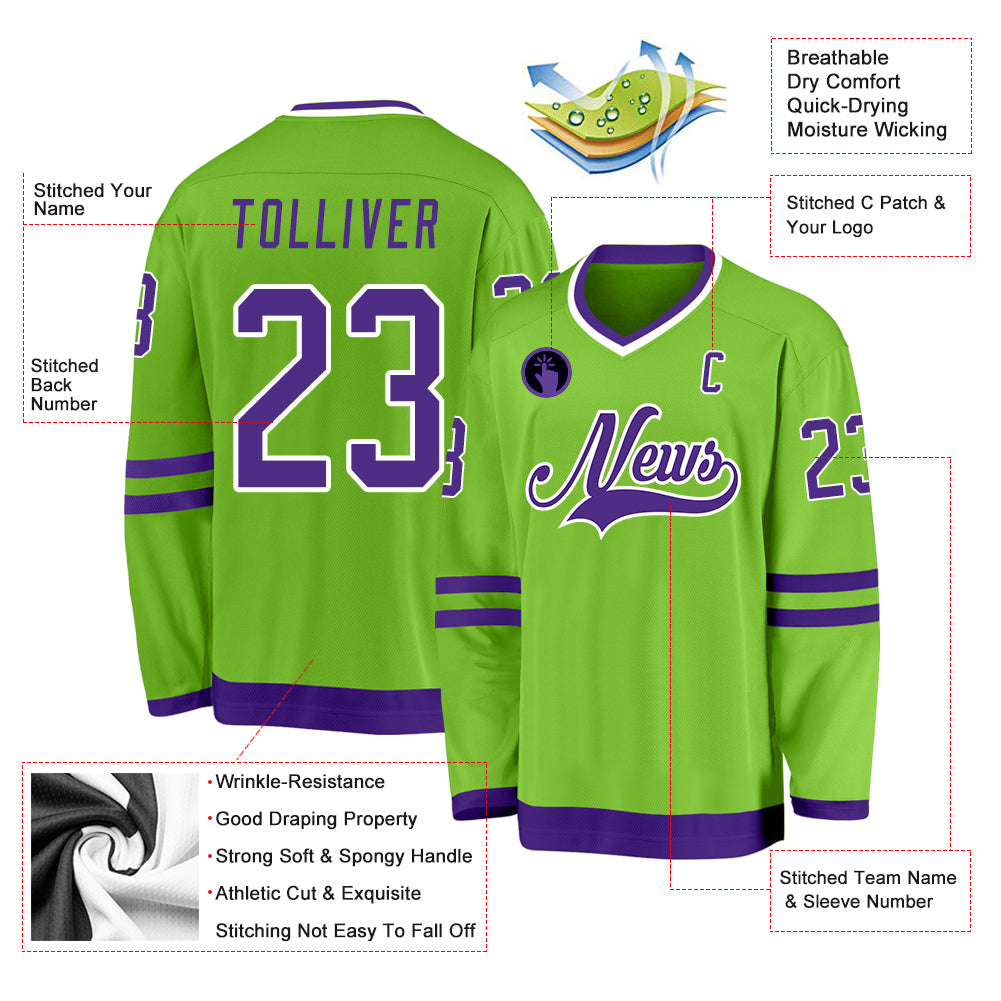 Green and best sale purple hockey jersey