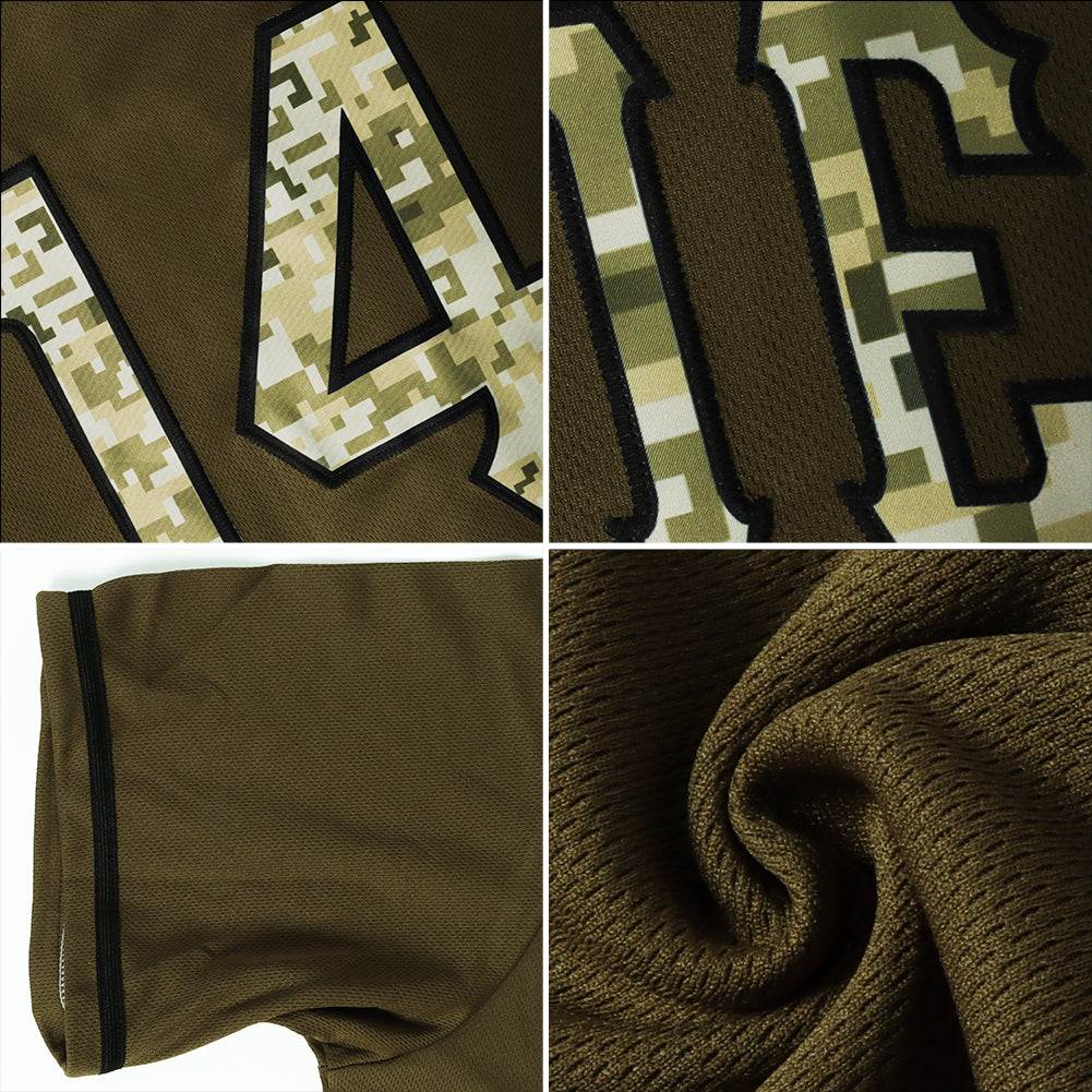 Custom Camo Olive-Black Authentic Baseball Jersey Fast Shipping –  FiitgCustom