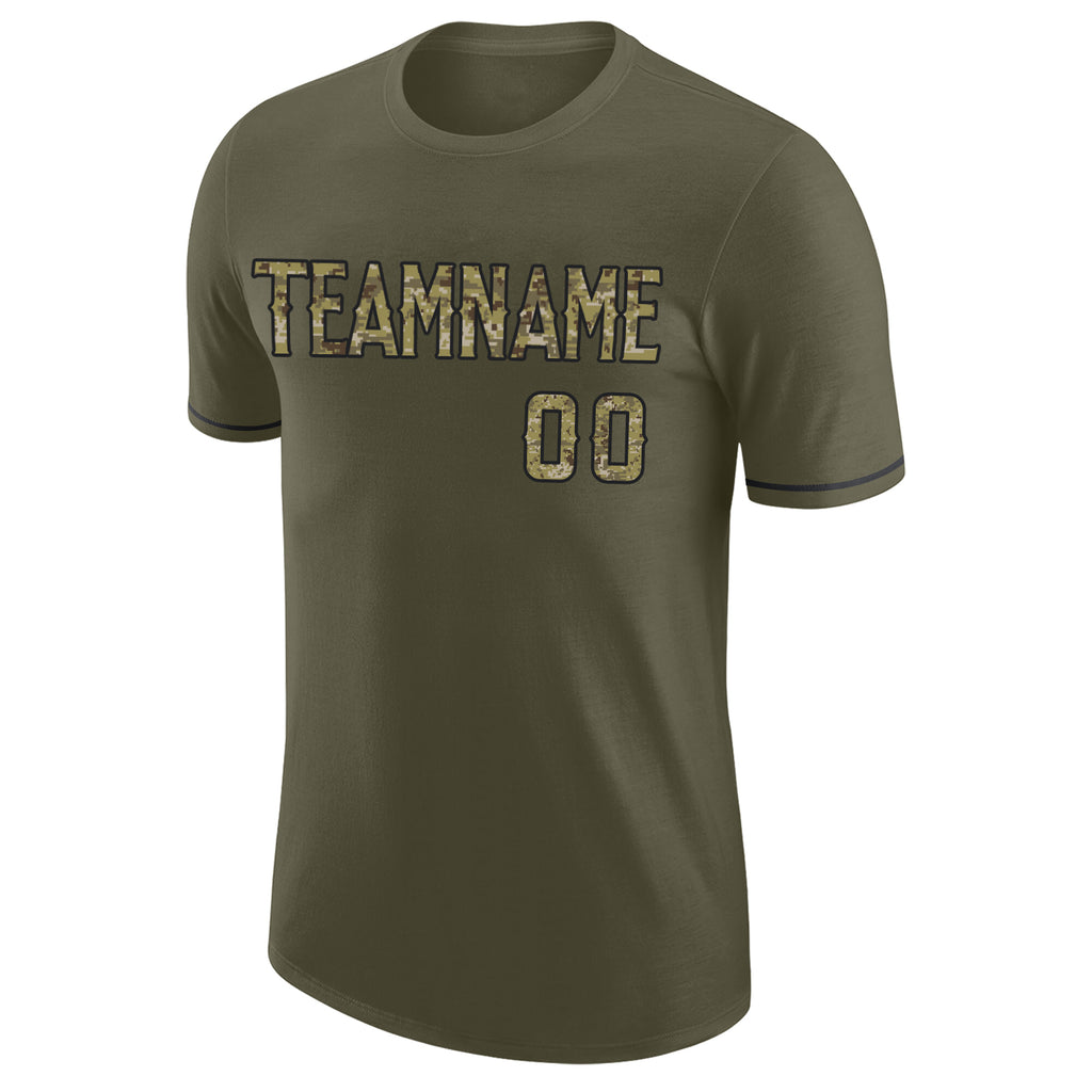 Custom Olive Camo-Black Salute to Service Authentic Baseball Jersey Youth Size:M