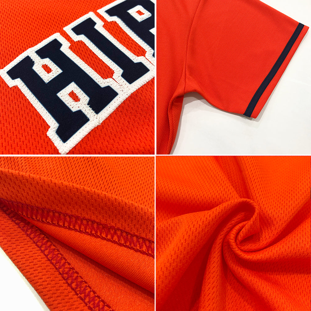 Custom Orange Black-White Baseball Jersey