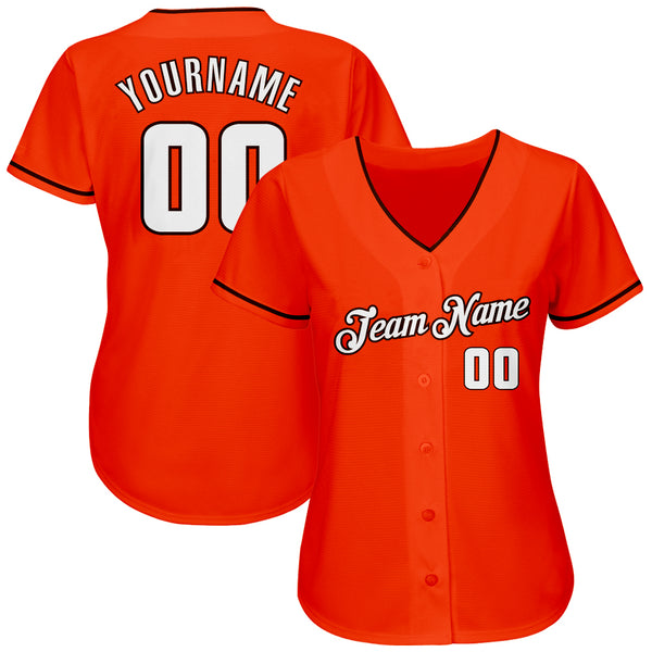 Custom Orange White-Brown Authentic Baseball Jersey