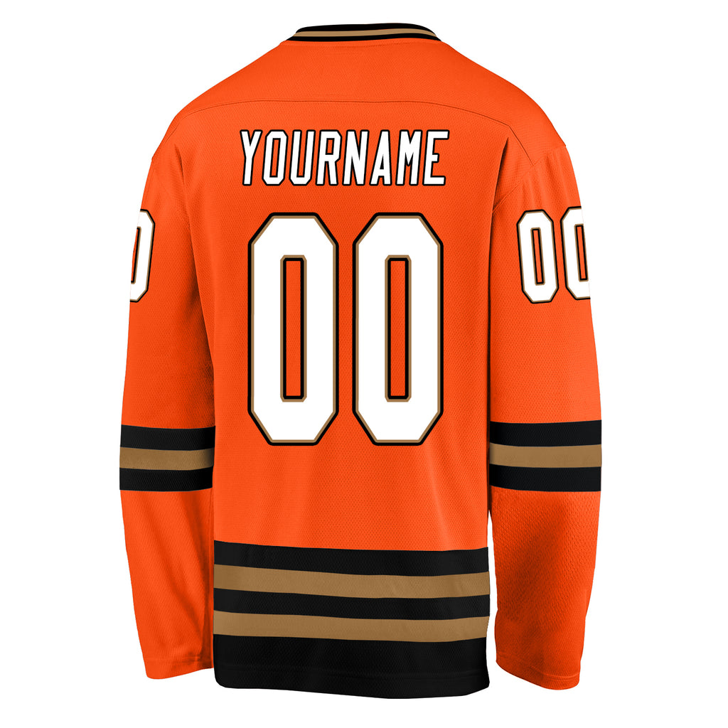 Custom Black Black-Orange Hockey Jersey Free Shipping – Fiitg