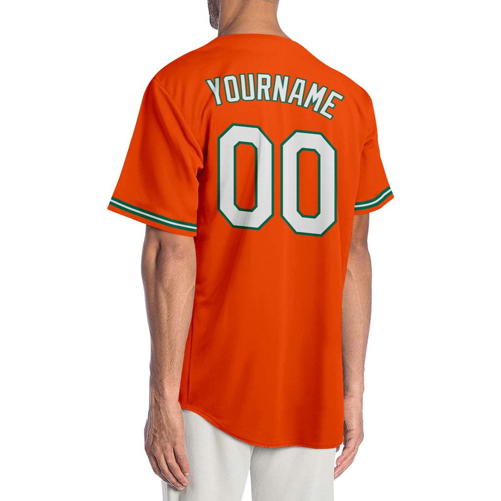 Orange and shop white baseball jersey