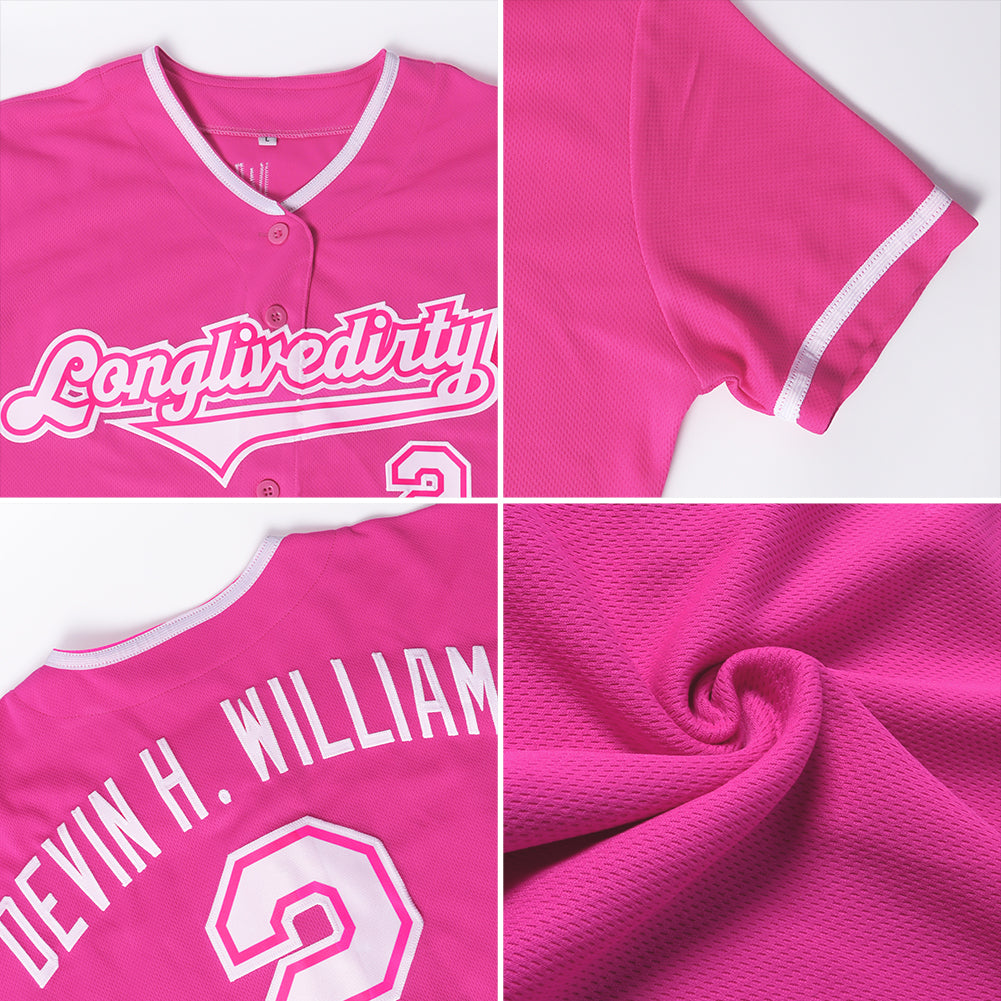 Cheap Custom Pink White Pinstripe Green Authentic Baseball Jersey Free  Shipping – CustomJerseysPro