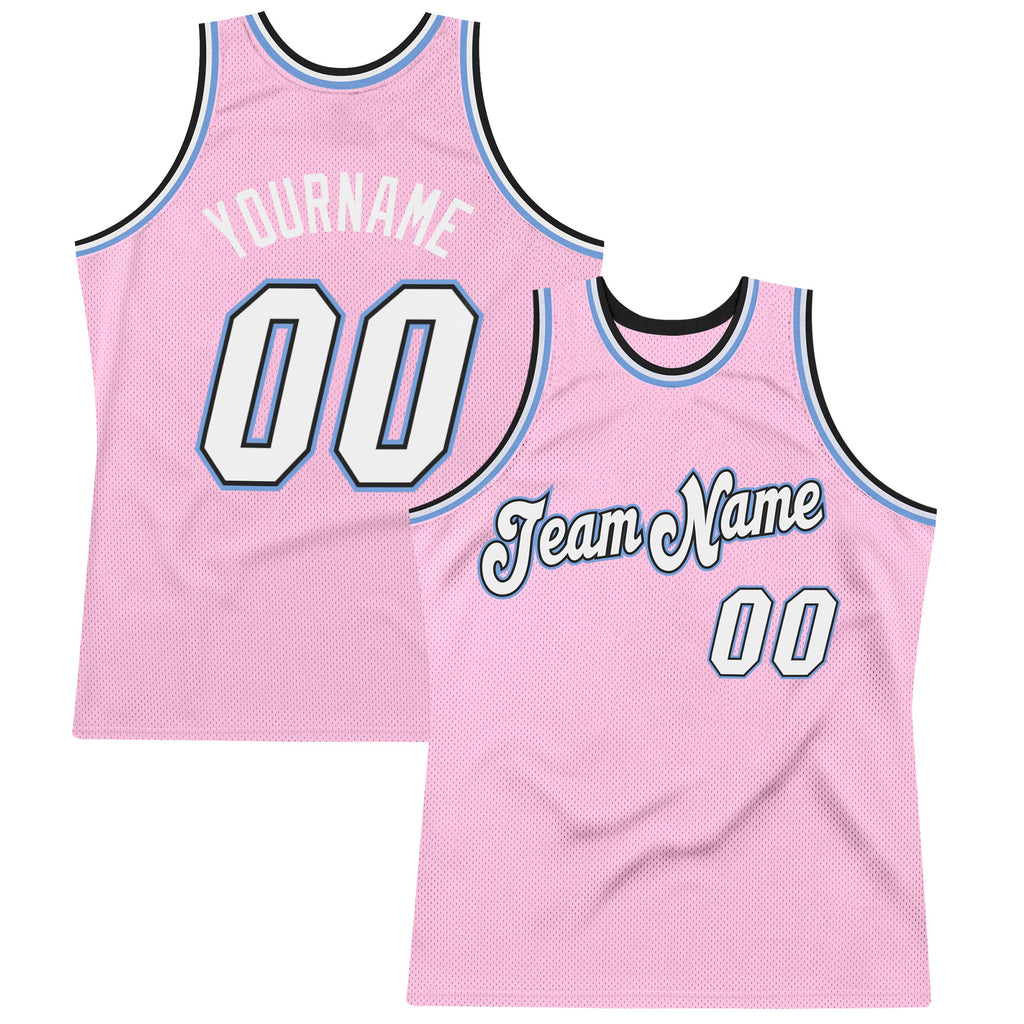 Custom Black Black-Pink Authentic Throwback Basketball Jersey Discount