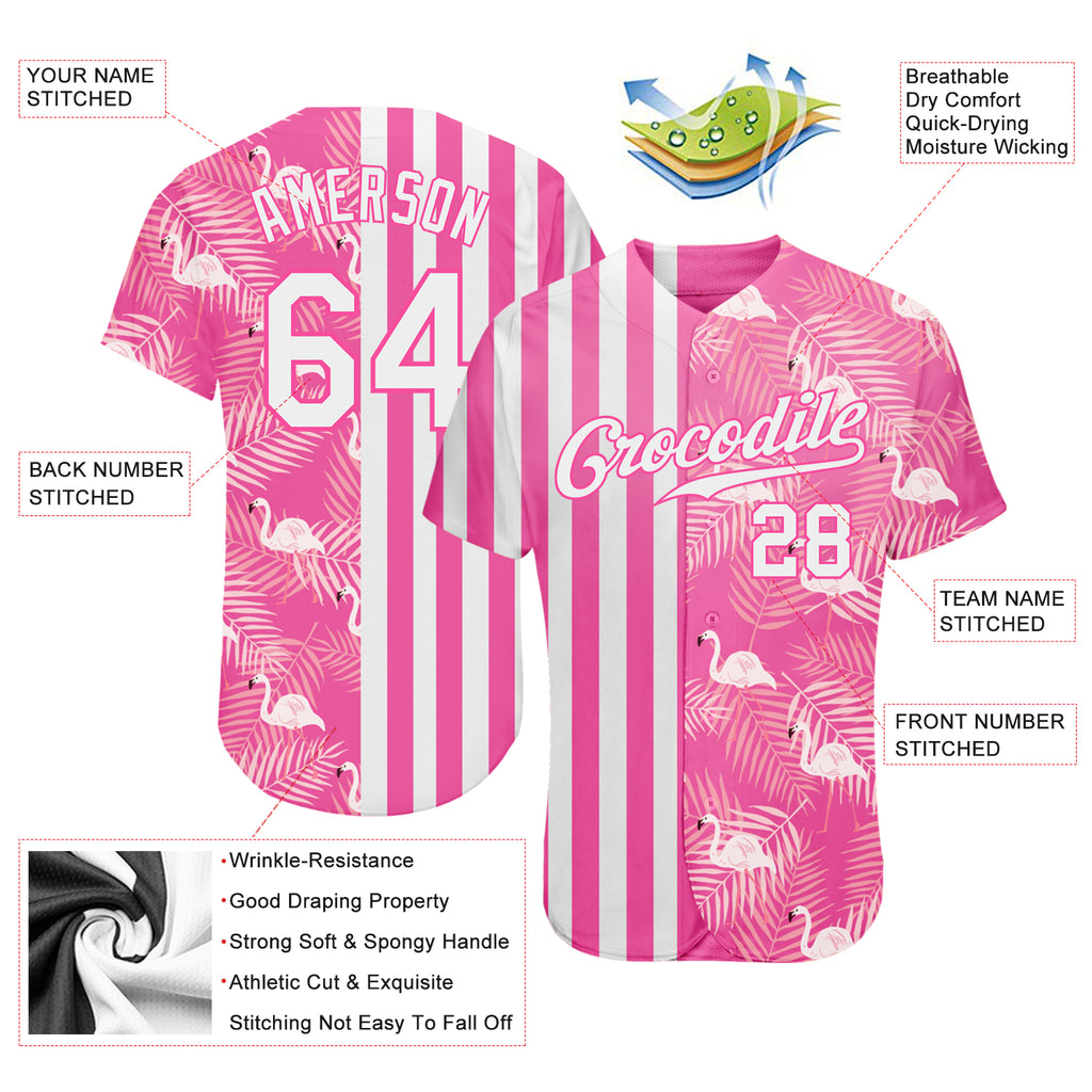 3D Pattern Design Flamingo CUSTOM Baseball Jersey 