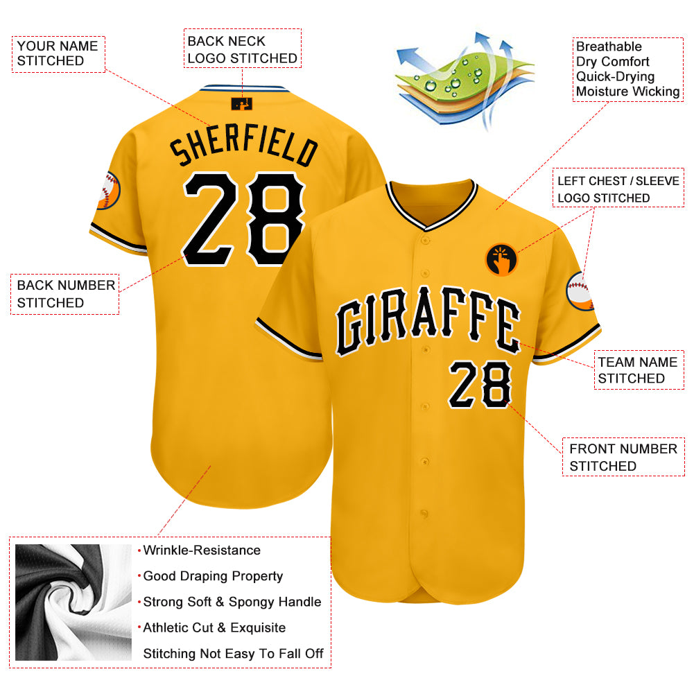 Custom Gold Black Gray-White Authentic Split Fashion Baseball Jersey Fast  Shipping – FiitgCustom