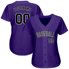 Custom Rockies Full Button Baseball Jerseys, Retro Purple