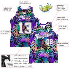 Custom Graffiti Pattern Purple-White 3D Splashes Authentic Basketball Jersey  Free Shipping – Fiitg